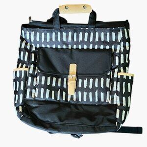 A.D. Sutton & Sons Black, White & Red Patterned Diaper Bag w/2 Insulated Pockets